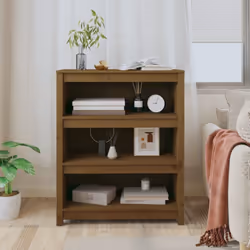 vidaXL Solid Wood Pine Book Cabinet Display Organiser Multi Colours/Sizes - Honey brown, 80 x 35 x 97 cm - Additional view 2