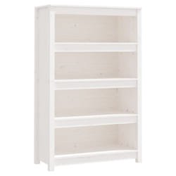 vidaXL Solid Wood Pine Book Cabinet Display Organiser Multi Colours/Sizes - White, 80 x 35 x 126 cm