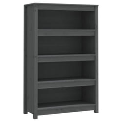 vidaXL Solid Wood Pine Book Cabinet Display Organiser Multi Colours/Sizes - Grey, 80 x 35 x 126 cm