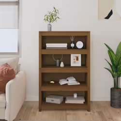 vidaXL Solid Wood Pine Book Cabinet Display Organiser Multi Colours/Sizes - Honey brown, 80 x 35 x 126 cm - Additional view 2