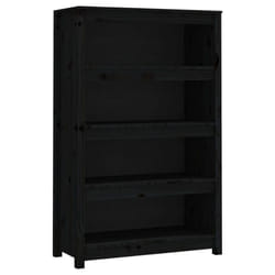 vidaXL Solid Wood Pine Book Cabinet Display Organiser Multi Colours/Sizes - Black, 80 x 35 x 126 cm