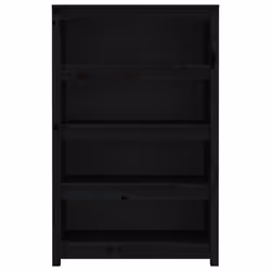 vidaXL Solid Wood Pine Book Cabinet Display Organiser Multi Colours/Sizes - Black, 80 x 35 x 126 cm - Additional view 4