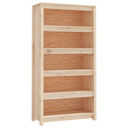 vidaXL Solid Wood Pine Book Cabinet Display Organiser Multi Colours/Sizes - Brown, 80 x 35 x 154 cm