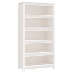 vidaXL Solid Wood Pine Book Cabinet Display Organiser Multi Colours/Sizes - White, 80 x 35 x 154 cm