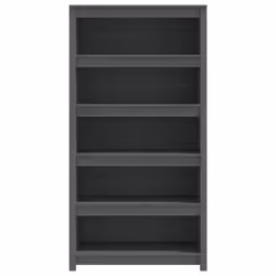 vidaXL Solid Wood Pine Book Cabinet Display Organiser Multi Colours/Sizes - Grey, 80 x 35 x 154 cm - Additional view 4