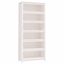 vidaXL Solid Wood Pine Book Cabinet Display Organiser Multi Colours/Sizes - White, 80 x 35 x 183 cm
