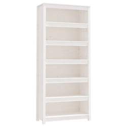 vidaXL Solid Wood Pine Book Cabinet Display Organiser Multi Colours/Sizes - White, 80 x 35 x 183 cm