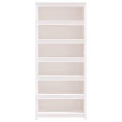 vidaXL Solid Wood Pine Book Cabinet Display Organiser Multi Colours/Sizes - White, 80 x 35 x 183 cm - Additional view 4