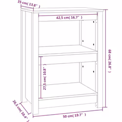 vidaXL Solid Wood Pine Book Cabinet Display Organiser Multi Colours/Sizes - Brown, 50 x 35 x 68 cm