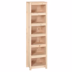 vidaXL Solid Wood Pine Book Cabinet Display Organiser Multi Colours/Sizes - Brown, 50 x 35 x 183 cm