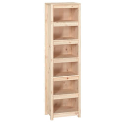vidaXL Solid Wood Pine Book Cabinet Display Organiser Multi Colours/Sizes - Brown, 50 x 35 x 183 cm
