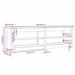 vidaXL Solid Wood Pine Shoe Bench Hallway Shoe Storage Cabinet Multi Colours - White - Additional view 3