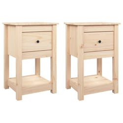 vidaXL 1/2x Solid Wood Pine Bedside Cabinet Nightstand End Table Multi Colours - Brown, 2 x Bedside cabinet