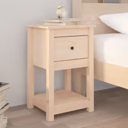 vidaXL 1/2x Solid Wood Pine Bedside Cabinet Nightstand End Table Multi Colours - Brown, 2 x Bedside cabinet