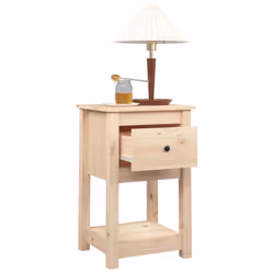 vidaXL 1/2x Solid Wood Pine Bedside Cabinet Nightstand End Table Multi Colours - Brown, 2 x Bedside cabinet - Additional view 4