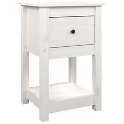 vidaXL 1/2x Solid Wood Pine Bedside Cabinet Nightstand End Table Multi Colours - White, 1 x Bedside cabinet
