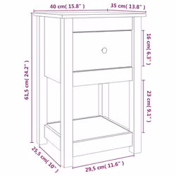 vidaXL 1/2x Solid Wood Pine Bedside Cabinet Nightstand End Table Multi Colours - White, 2 x Bedside cabinet - Additional view 10