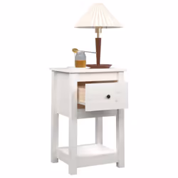 vidaXL 1/2x Solid Wood Pine Bedside Cabinet Nightstand End Table Multi Colours - White, 2 x Bedside cabinet - Additional view 4