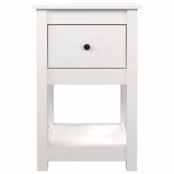 vidaXL 1/2x Solid Wood Pine Bedside Cabinet Nightstand End Table Multi Colours - White, 2 x Bedside cabinet - Additional view 6