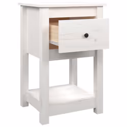 vidaXL 1/2x Solid Wood Pine Bedside Cabinet Nightstand End Table Multi Colours - White, 2 x Bedside cabinet - Additional view 8