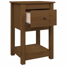 vidaXL 1/2x Solid Wood Pine Bedside Cabinet Nightstand End Table Multi Colours - Honey brown, 1 x Bedside cabinet - Additional view 6
