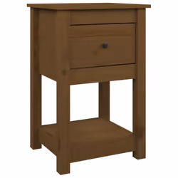 vidaXL 1/2x Solid Wood Pine Bedside Cabinet Nightstand End Table Multi Colours - Honey brown, 2 x Bedside cabinet - Additional view 5