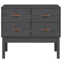 vidaXL Solid Wood Pine Console Cabinet Home Sideboard Highboard Multi Colours - Grey
