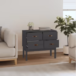 vidaXL Solid Wood Pine Console Cabinet Home Sideboard Highboard Multi Colours - Grey - Additional view 5