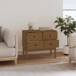 vidaXL Solid Wood Pine Console Cabinet Home Sideboard Highboard Multi Colours - Honey brown - Additional view 5
