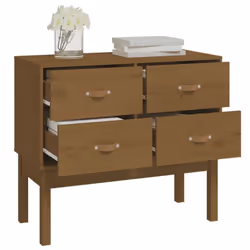 vidaXL Solid Wood Pine Console Cabinet Home Sideboard Highboard Multi Colours - Honey brown - Additional view 6