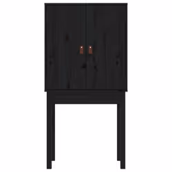 vidaXL Solid Wood Pine Highboard Home Sideboard Storage Cabinet Multi Colours - Black - Additional view 5