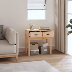 vidaXL Solid Wood Pine Console Table Side Sofa End Accent Table Multi Colours - Brown, 76.5 x 40 x 75 cm - Additional view 5