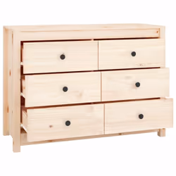 vidaXL Side Cabinet Side Table Storage Cupboard Sideboard Solid Wood Pine - Brown, 100 x 40 x 72 cm - Additional view 4