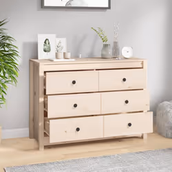 vidaXL Side Cabinet Side Table Storage Cupboard Sideboard Solid Wood Pine - Brown, 100 x 40 x 72 cm - Additional view 7