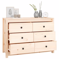 vidaXL Side Cabinet Side Table Storage Cupboard Sideboard Solid Wood Pine - Brown, 100 x 40 x 72 cm - Additional view 8