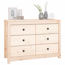 vidaXL Side Cabinet Side Table Storage Cupboard Sideboard Solid Wood Pine - Brown, 100 x 40 x 72 cm - Additional view 9