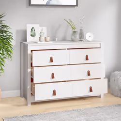vidaXL Side Cabinet Side Table Storage Cupboard Sideboard Solid Wood Pine - White, 100 x 40 x 72 cm - Additional view 5