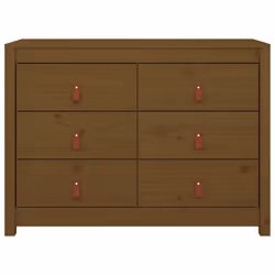 vidaXL Side Cabinet Side Table Storage Cupboard Sideboard Solid Wood Pine - Honey brown, 100 x 40 x 72 cm - Additional view 2