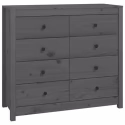 vidaXL Side Cabinet Side Table Storage Cupboard Sideboard Solid Wood Pine - Grey, 100 x 40 x 90 cm - Additional view 2