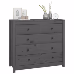 vidaXL Side Cabinet Side Table Storage Cupboard Sideboard Solid Wood Pine - Grey, 100 x 40 x 90 cm - Additional view 9