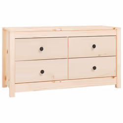vidaXL Side Cabinet Side Table Storage Cupboard Sideboard Solid Wood Pine - Brown, 100 x 40 x 54 cm - Additional view 4