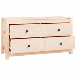 vidaXL Side Cabinet Side Table Storage Cupboard Sideboard Solid Wood Pine - Brown, 100 x 40 x 54 cm - Additional view 5