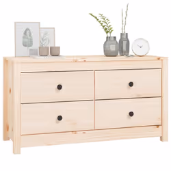 vidaXL Side Cabinet Side Table Storage Cupboard Sideboard Solid Wood Pine - Brown, 100 x 40 x 54 cm - Additional view 9