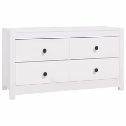 vidaXL Side Cabinet Side Table Storage Cupboard Sideboard Solid Wood Pine - White, 100 x 40 x 54 cm - Additional view 5