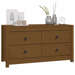 vidaXL Side Cabinet Side Table Storage Cupboard Sideboard Solid Wood Pine - Honey brown, 100 x 40 x 54 cm - Additional view 10