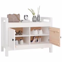 vidaXL Solid Wood Pine Hall Bench Chair Multi Colours 80x40x43 cm/80x40x60 cm - White, 80 x 40 x 60 cm - Additional view 6
