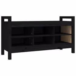 vidaXL Solid Wood Pine Hall Bench Chair Multi Colours 80x40x43 cm/80x40x60 cm - Black, 110 x 40 x 60 cm