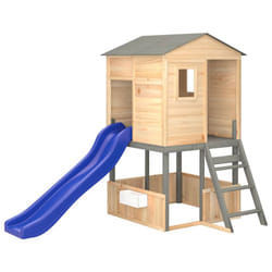 vidaXL Outdoor Playset Garden Playhouse Playground Equipment Solid Wood Fir - grey