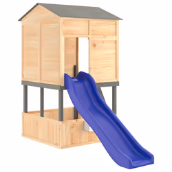 vidaXL Outdoor Playset Garden Playhouse Playground Equipment Solid Wood Fir - grey
