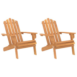 vidaXL 2x Solid Wood Acacia Garden Adirondack Chairs Wooden Outdoor Chair